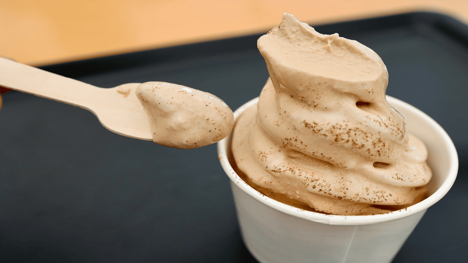 ice cream paper cup in freezer