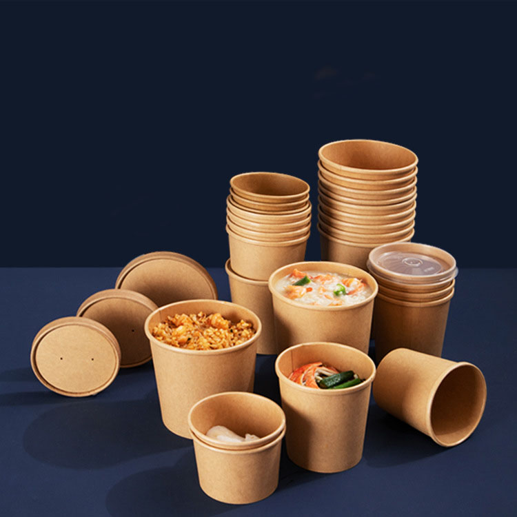 Hot Sale 8oz 12oz 16oz Take Away Paper Soup Cups for Soup Noodle Ramen