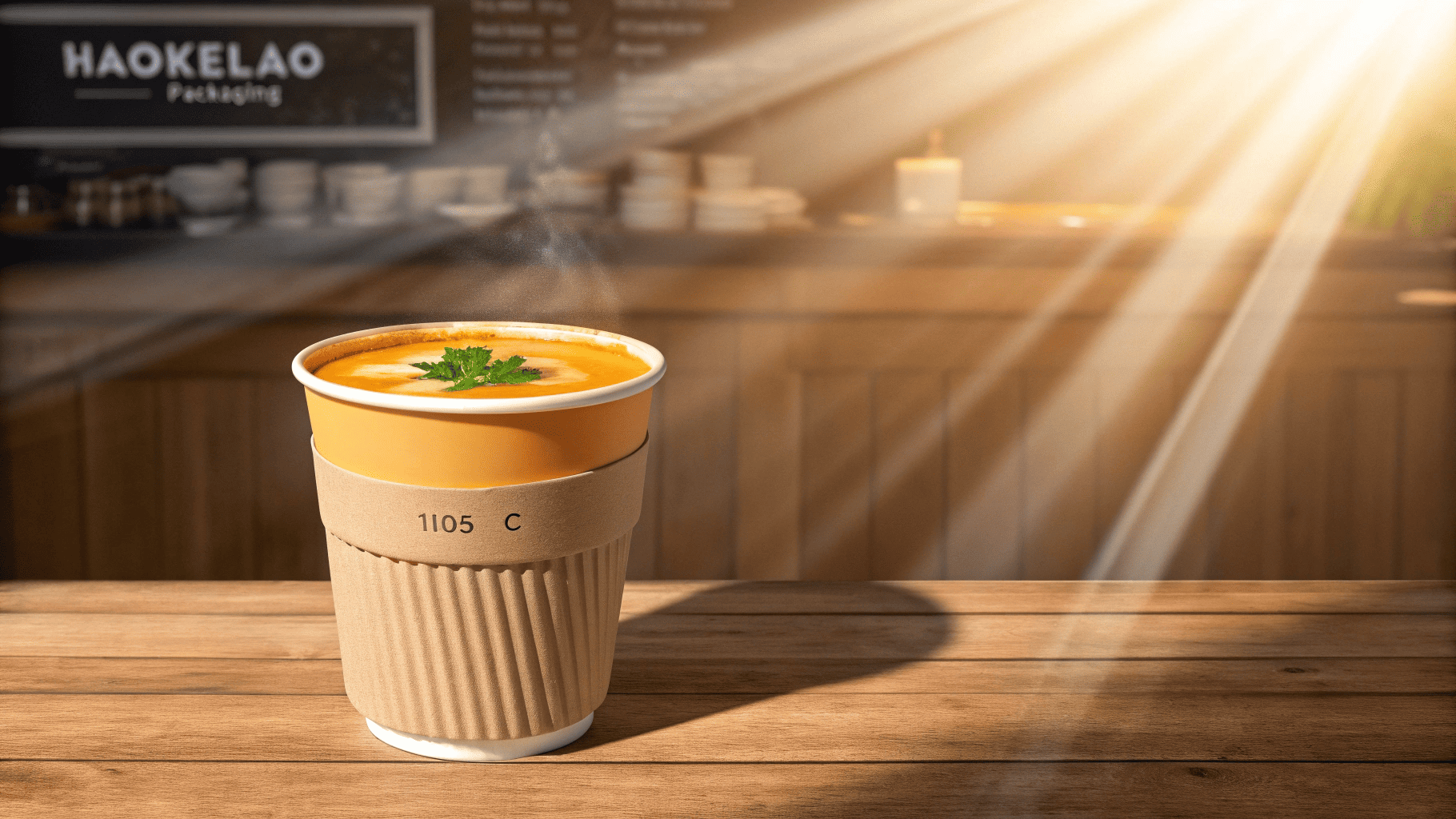 Double-layer PE coated paper bowl for hot soup