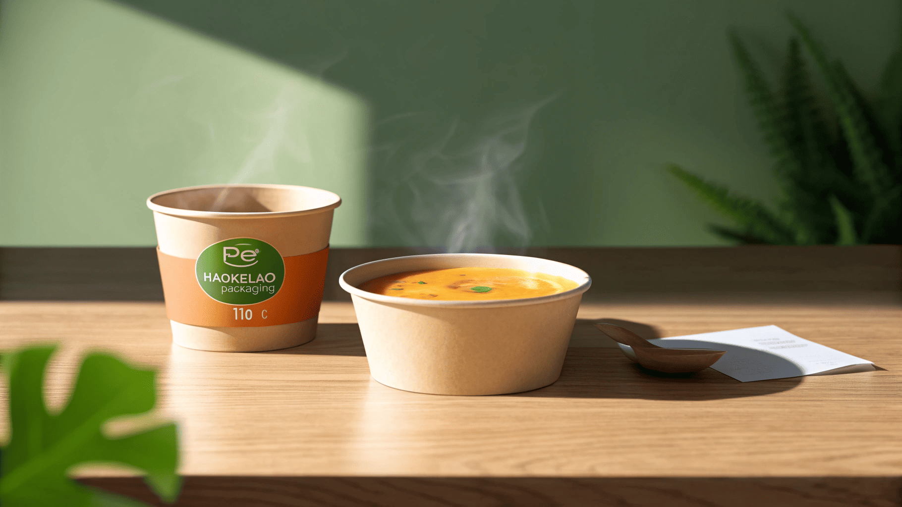 Double-wall PLA-coated bagasse soup bowl
