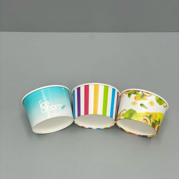 8oz Paper Ice Cream Cups With Lids