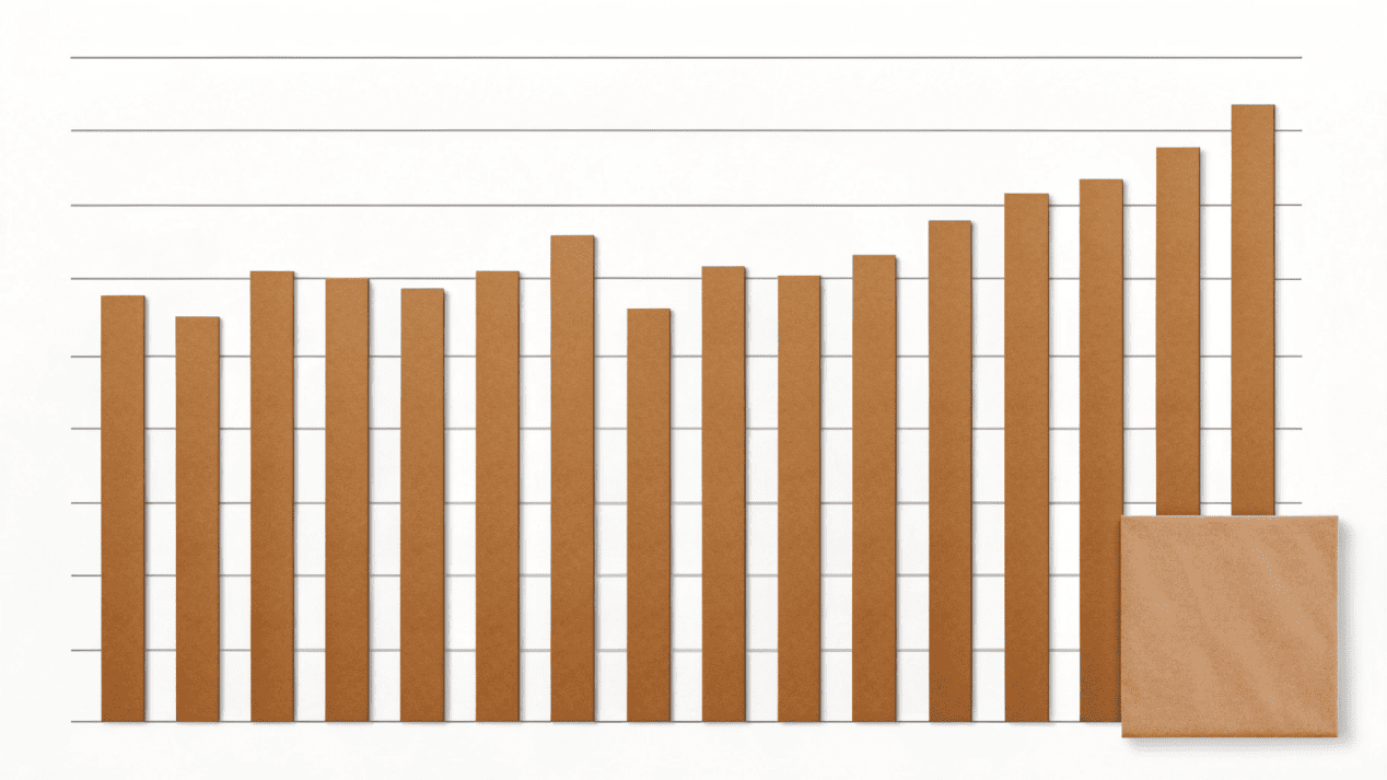 A graph showing fluctuating Kraft paper prices