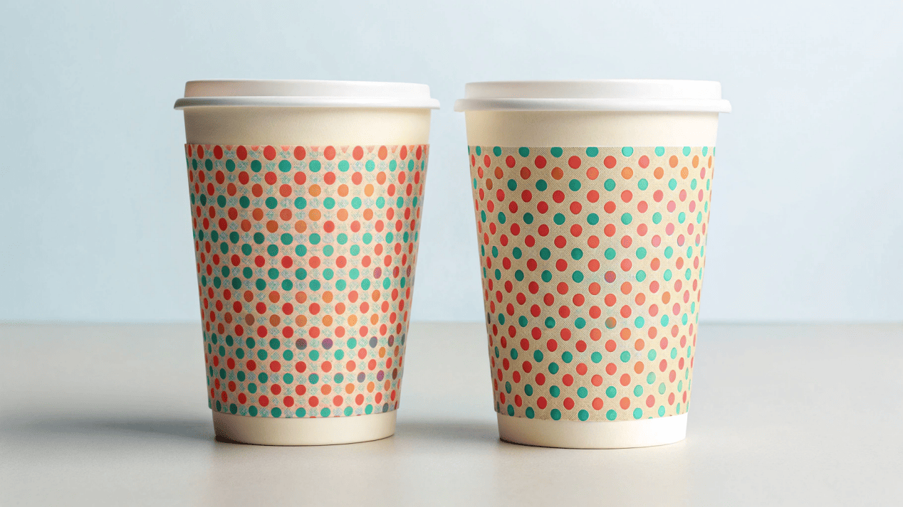 A single wall and a double wall cup side-by-side, with the double wall showing insulation