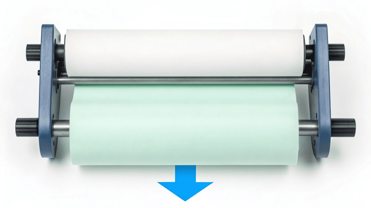 A diagram showing the extrusion coating process for paperboard
