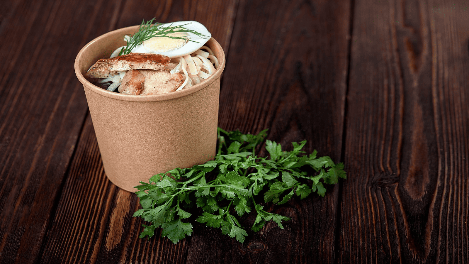 kraft vs white cardboard noodle cups