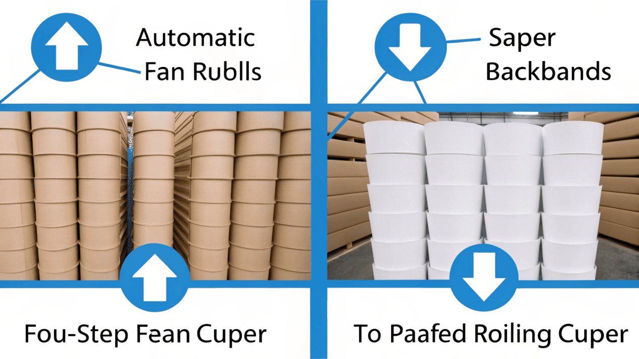 An infographic showing the four steps: Print & Cut, Form, Quality Check, Pack