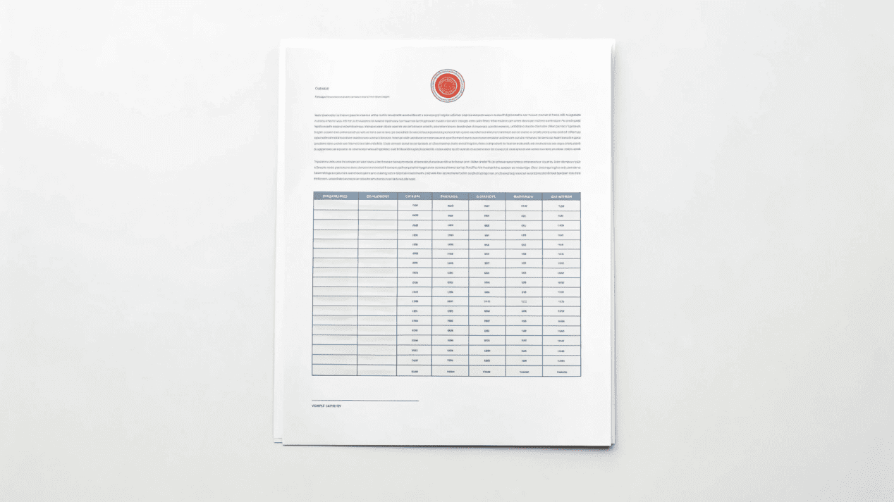 A sample document of an FDA test report