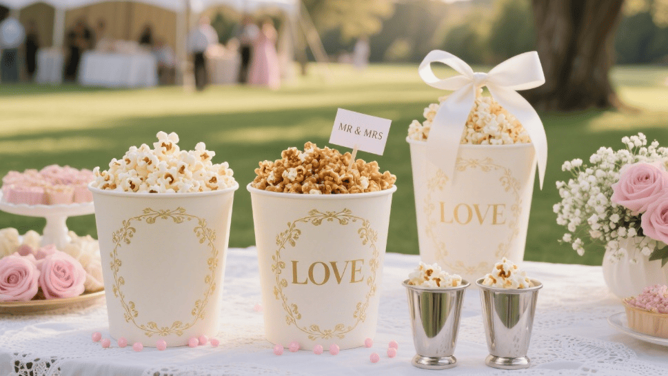 wedding popcorn buckets