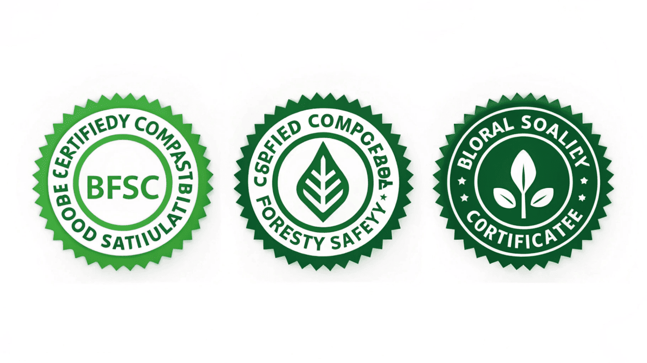 A collage of BPI, FSC, and BRC certification logos