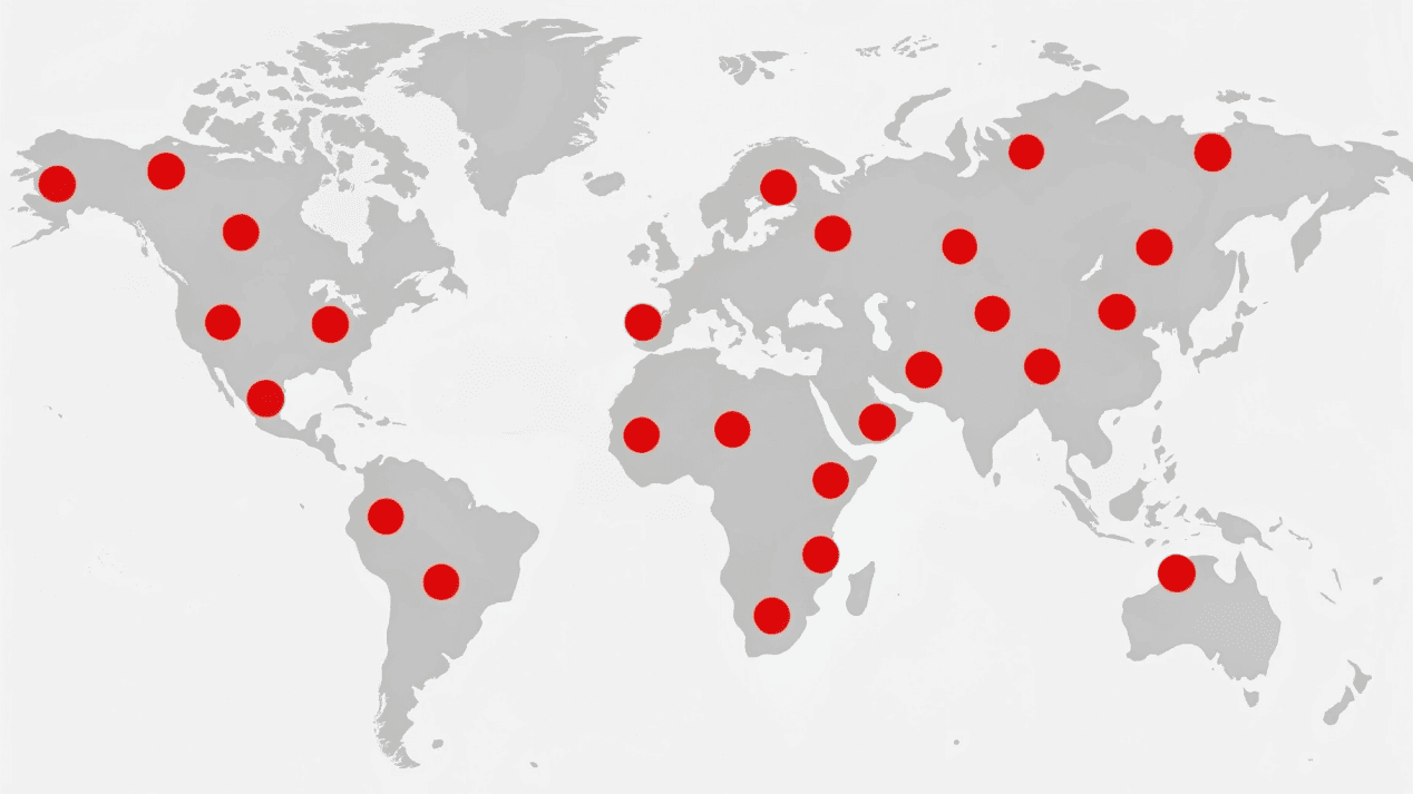 Global Plastic Ban Regulations A map of the world with red dots indicating regions with single-use plastic bans.