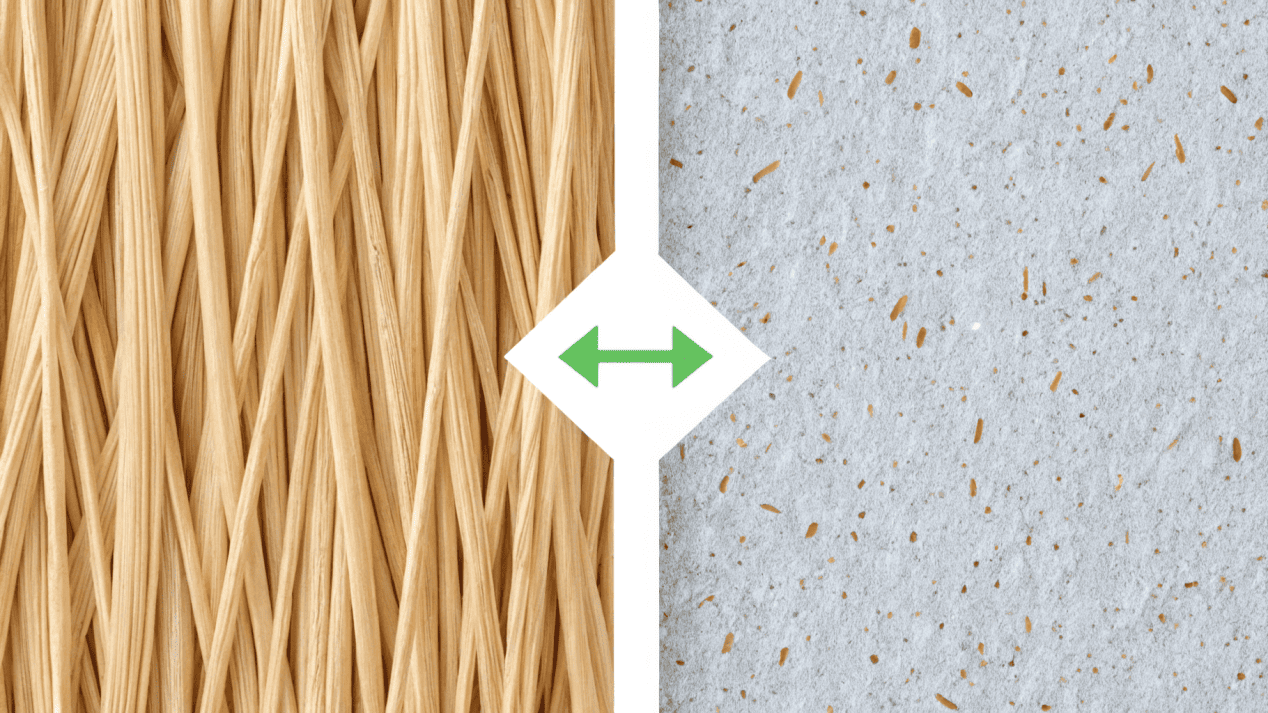 Virgin Pulp for Paper Cup Strength Illustration comparing the fiber structure of virgin pulp vs. recycled paper.