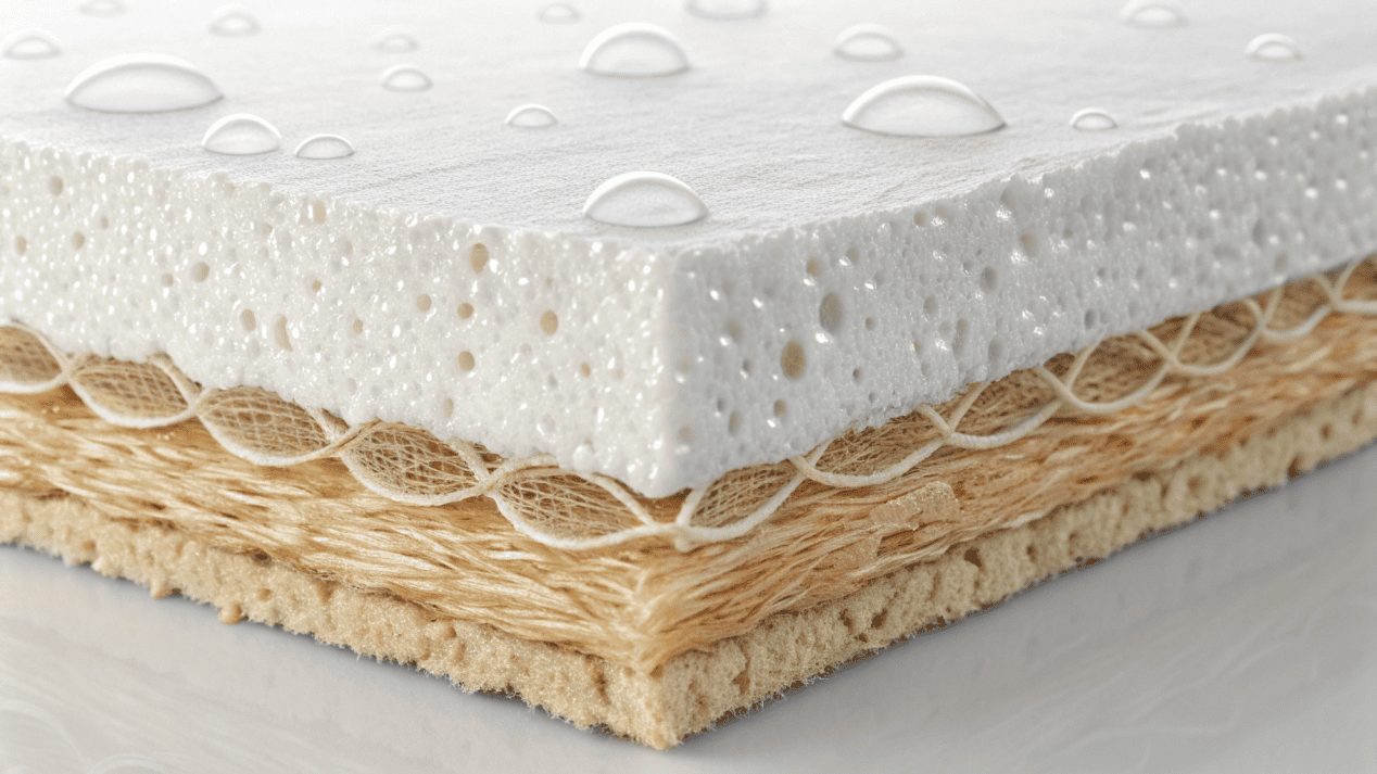 Paper and Coating Bond for Leak-Proof Cups A cross-section diagram showing a coating layer perfectly bonded to the paper fiber.