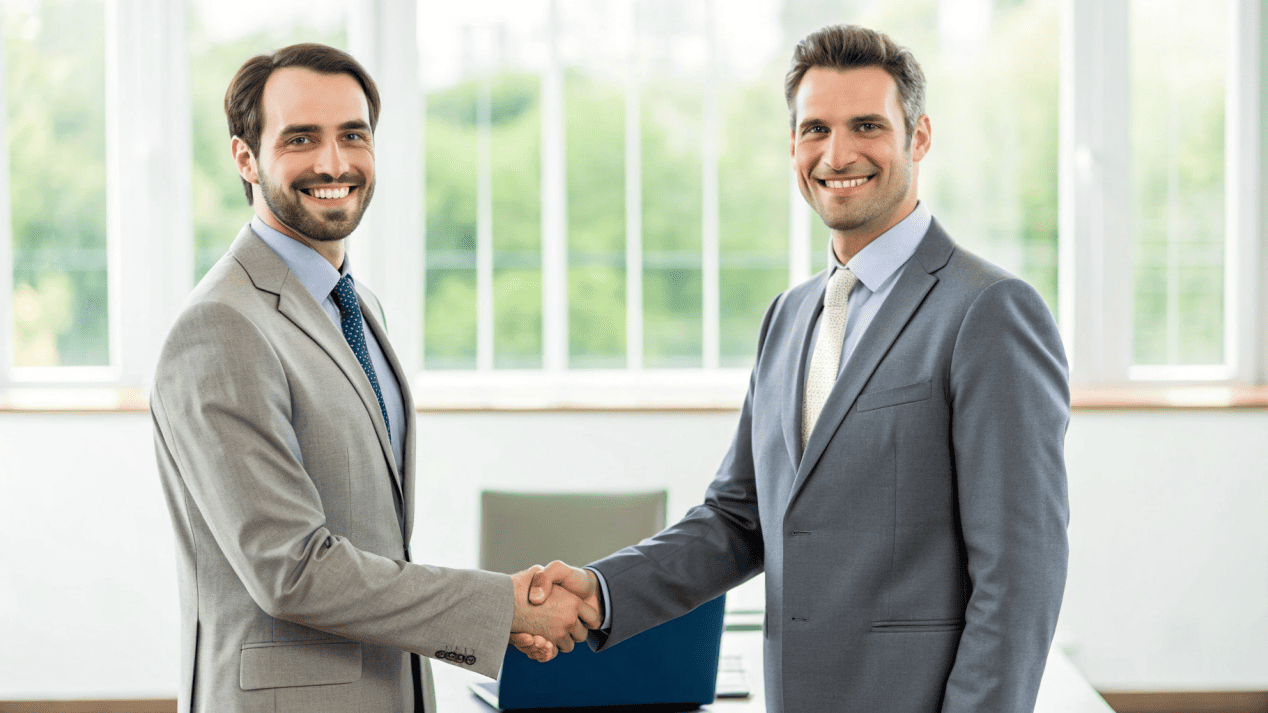 Flexible Payment Terms and Supplier Partnerships An image showing a handshake between a business owner and a supplier, representing a partnership.