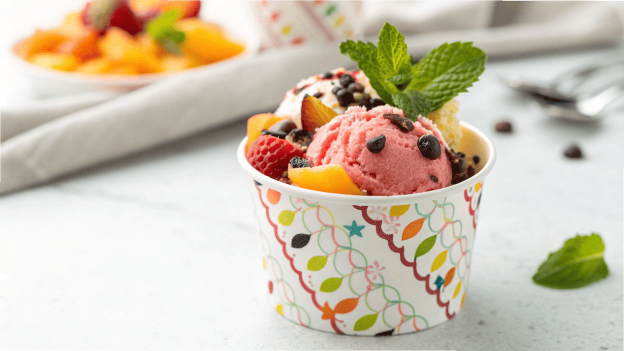 Ice Cream Cup as a Walking Billboard A photo of an eye-catching ice cream cup featured in an Instagram post.