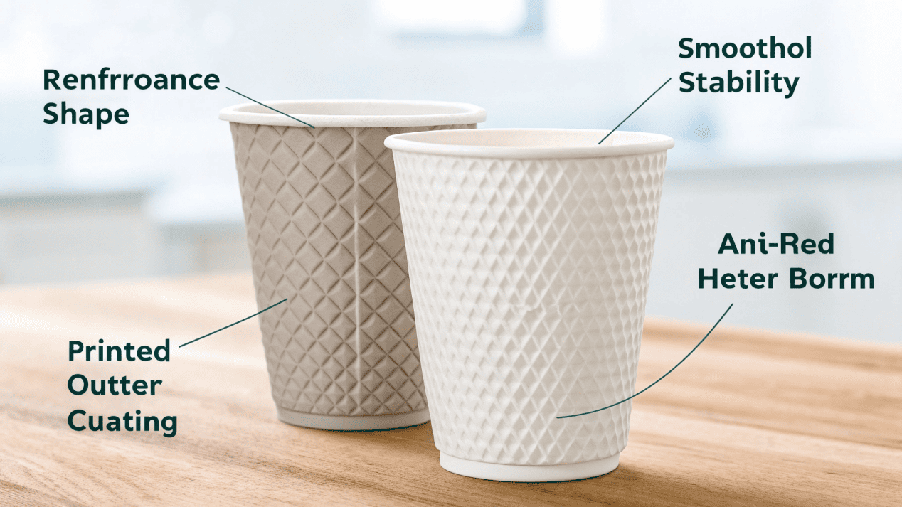 Functional Design of Microwavable Cups A diagram showing the different design elements of a microwavable paper cup.