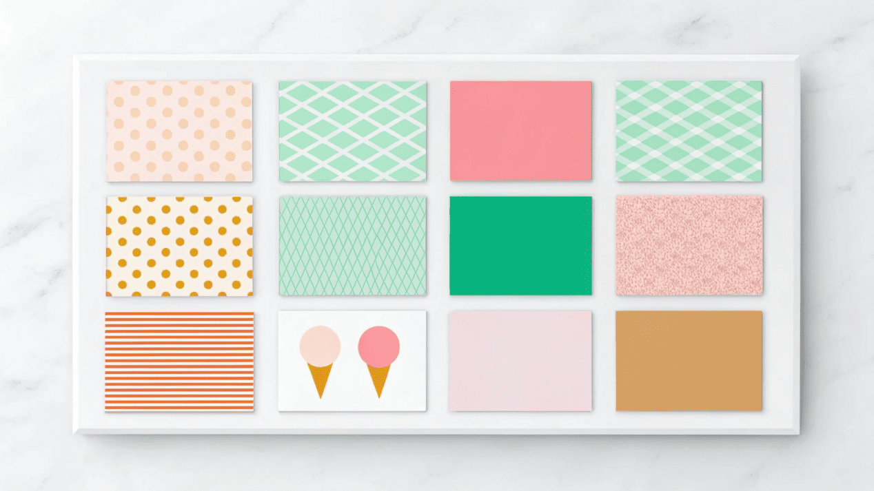 Ice Cream Cup Design Psychology A mood board showing different color palettes and font styles for ice cream brands.