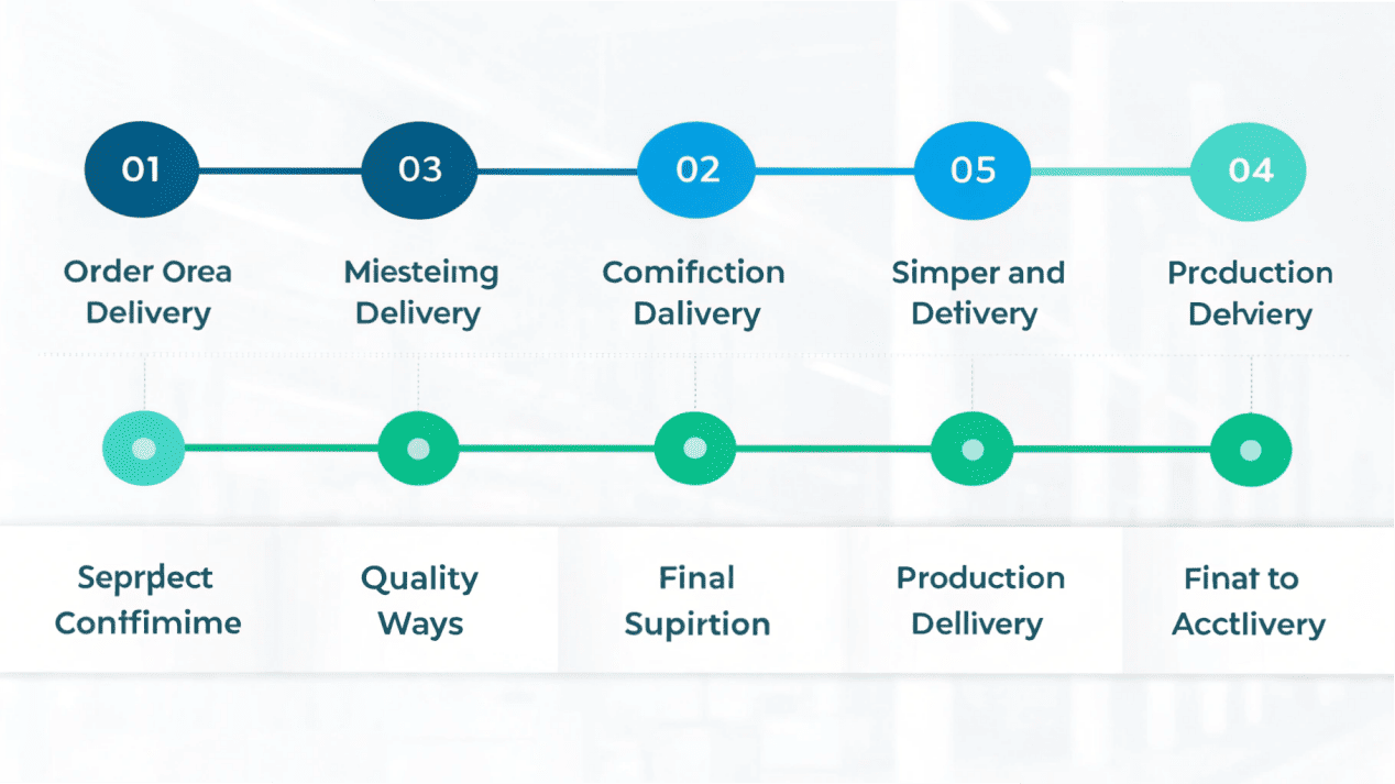 Understanding MOQ and Lead Times A calendar graphic showing the timeline from order confirmation to final delivery.