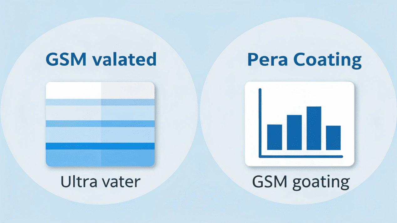 PE Coated Paper Grades and Specifications An infographic explaining the meaning of gsm for both paper and PE coating.