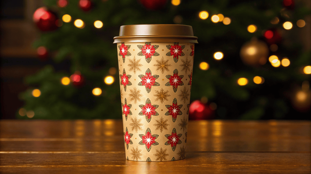 Evolving Market Demand for Coffee Cups A beautifully designed limited-edition holiday coffee cup.