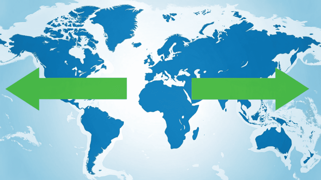 Reshaping the Global Paper Cup Supply Chain A global map with arrows showing supply chain routes changing from oil rigs to cornfields.