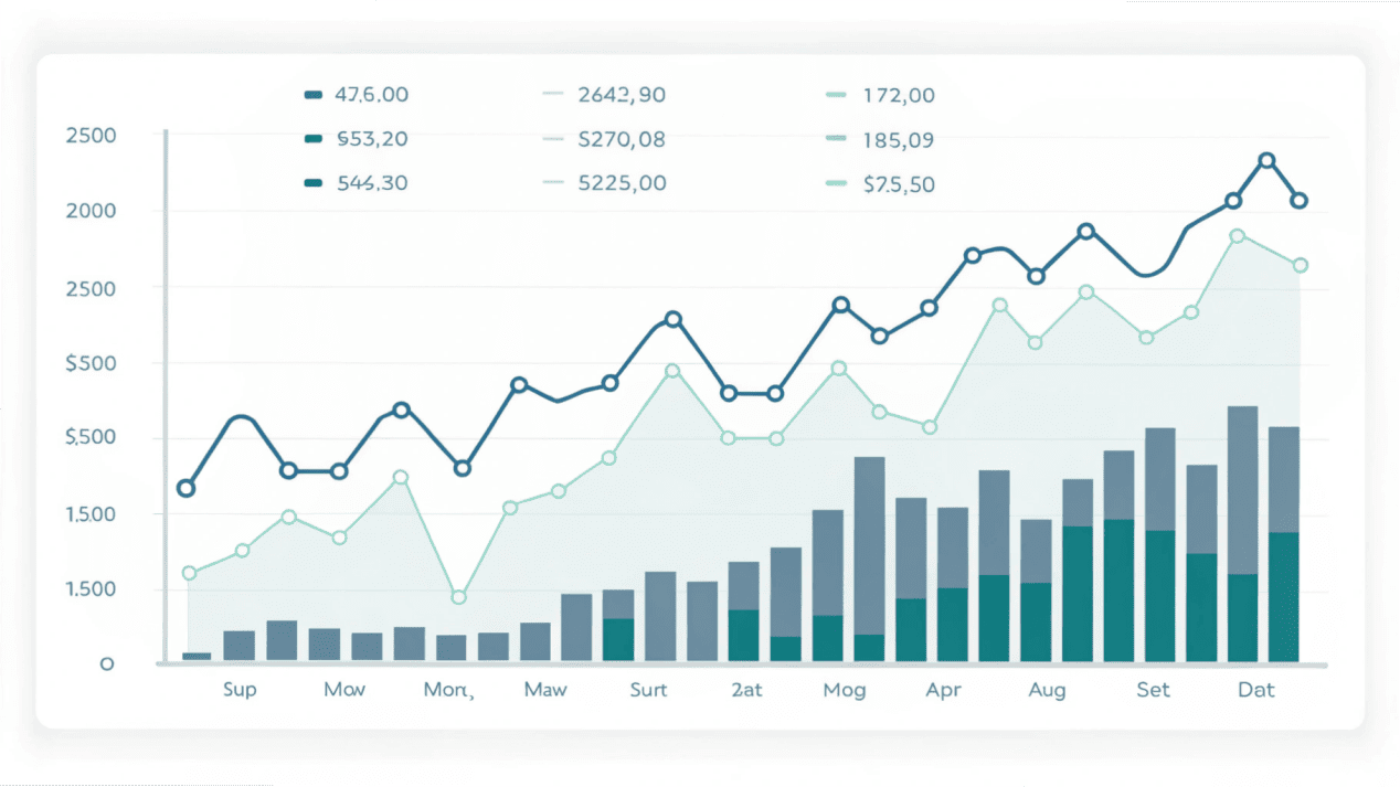 A graph showing the fluctuating market price of wood pulp.