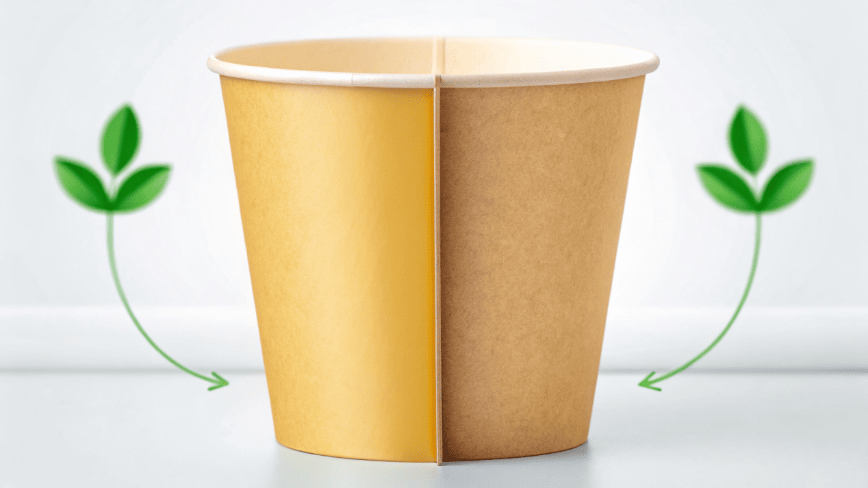 The Anatomy of a High-Performance Paper Cup A cross-section diagram of a paper cup showing the paperboard layer and the inner waterproof coating.