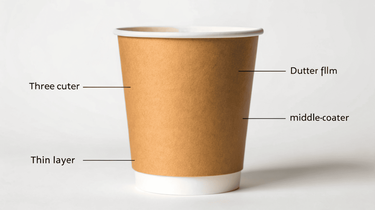 Paper Cup Lining Cross-Section A cross-section diagram of a paper cup showing the paper layer and the inner lining.