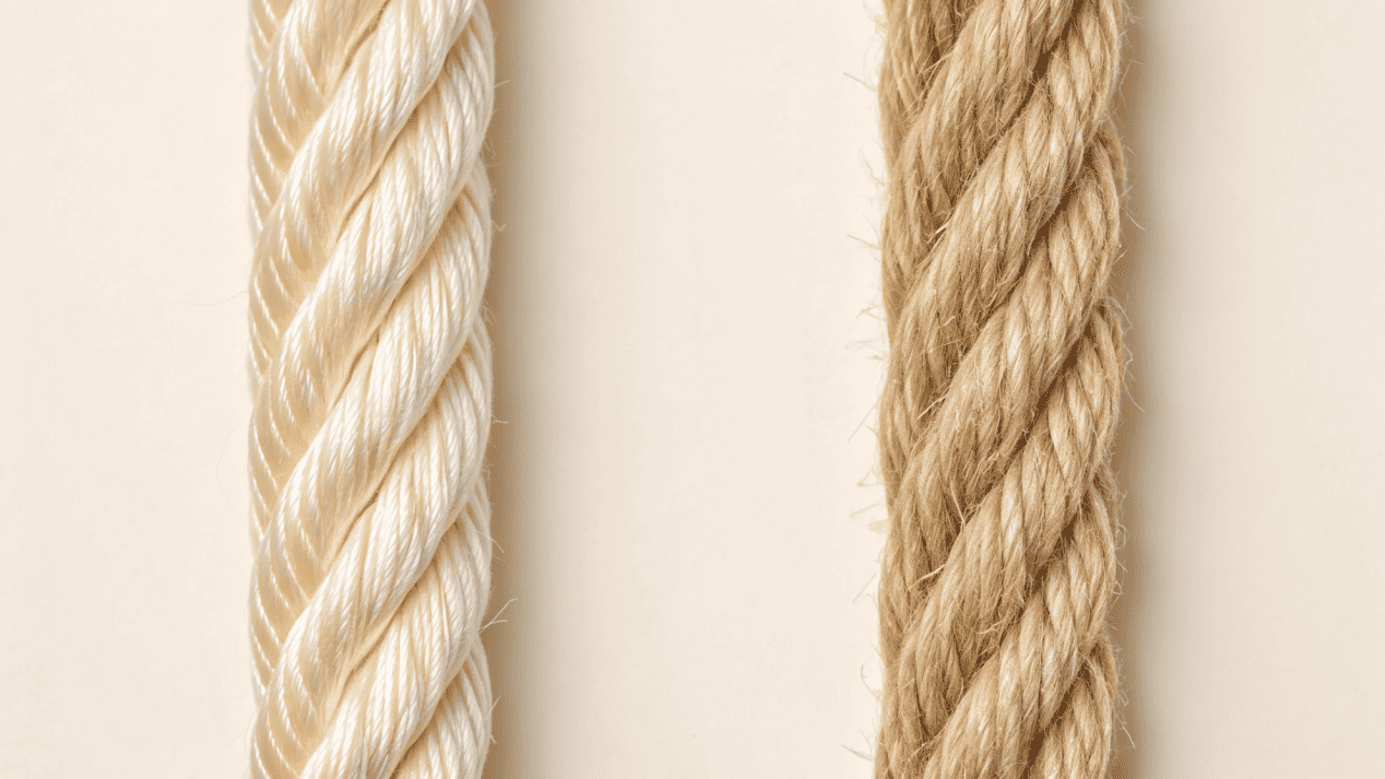 Virgin Pulp Cupstock vs. Recycled Paper An image comparing strong, long virgin paper fibers on one side and short, weak recycled fibers on the other.