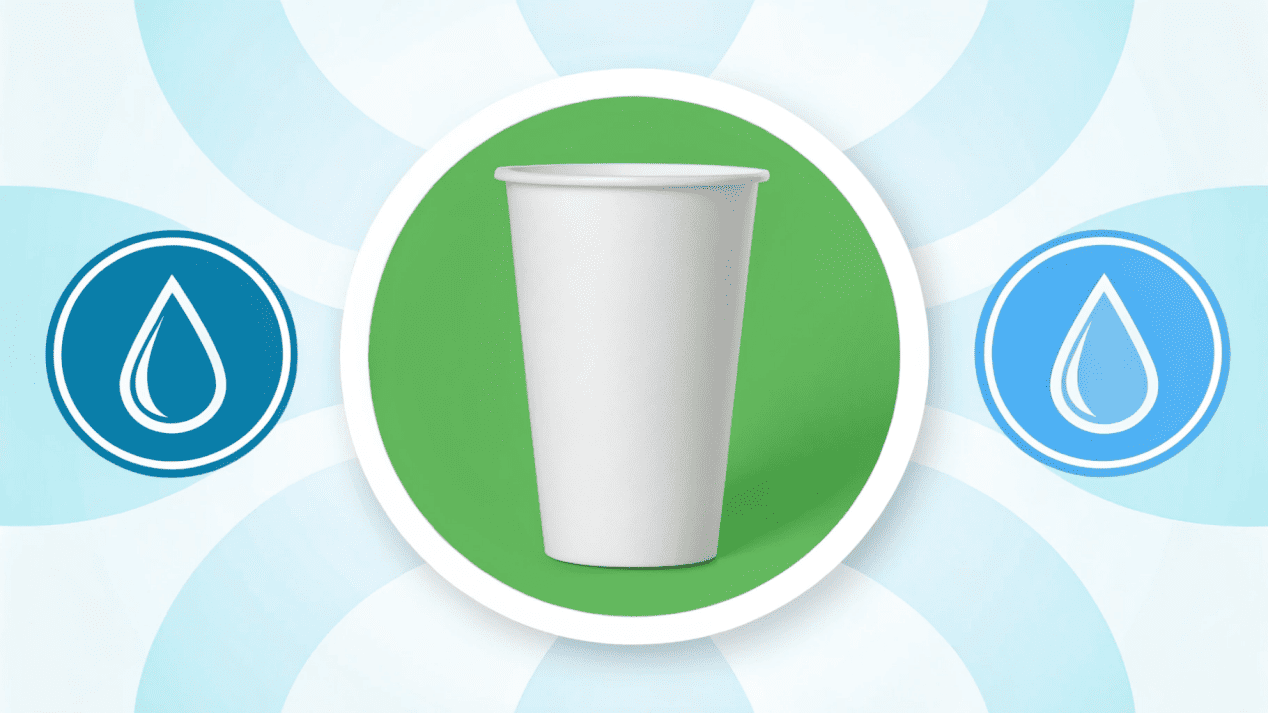 Functions of a Paper Cup Lining An infographic showing the three functions of a cup lining: waterproofing, heat sealing, and food safety.