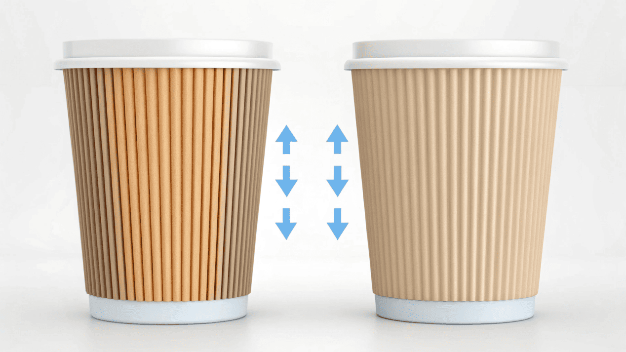 Insulation Technology of Hot Cups An infographic showing how air is trapped in both ripple-wall and double-wall cups to provide insulation.