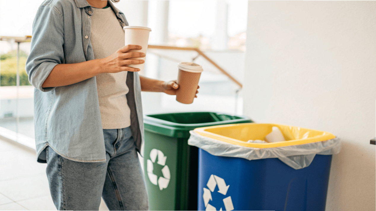 A diagram showing the process from paper roll to finished coffee cup.