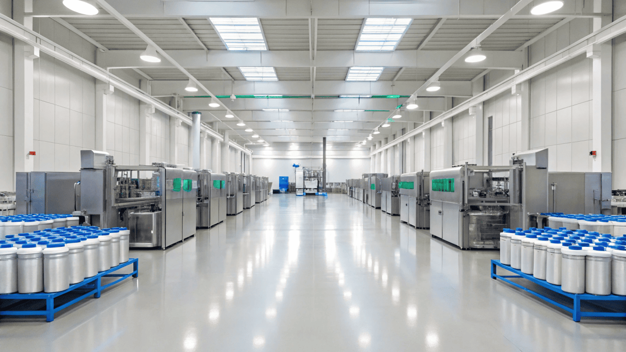 A clean, modern, and energy-efficient paper cup manufacturing facility.