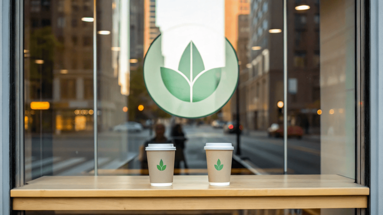 A quality control inspector carefully checking paper cups for defects in a factory.