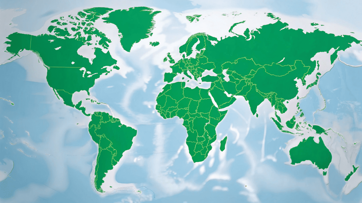 A map of the world with regions highlighted that have single-use plastic regulations.